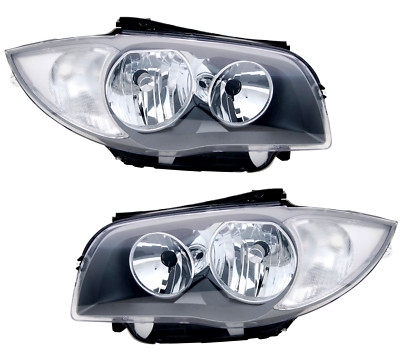 Scheinwerfer Set für BMW E81 E82 E87 E88 1er in Schwarz Halogen Links Rechts H7