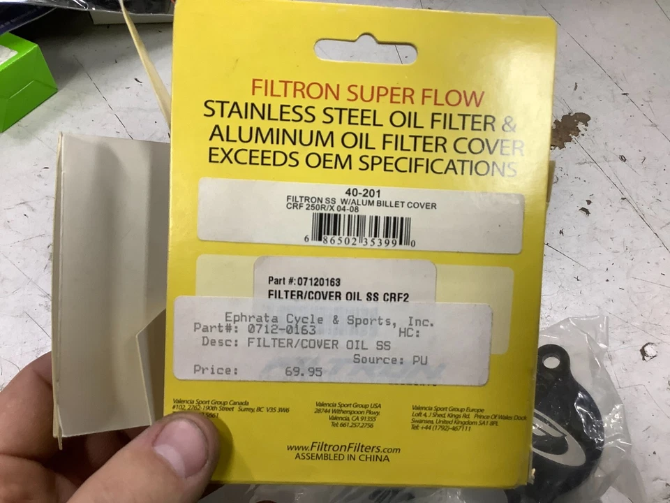 NEW FILTRON SUPER FLOW OIL FILTER W/ BILLET COVER 40-201 : 04 -08 HONDA CRF250 - Image 2 of 2