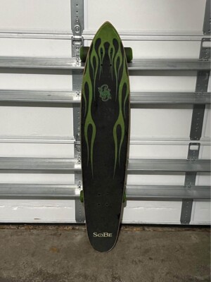 SoBe Drinks Dregs Complete Longboard with Bright Green UFO Skateboard Wheels
