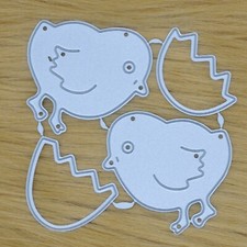 Easter Chicks & Cracked Egg Metal Cutting Dies Spring Card Making Craft Set J1
