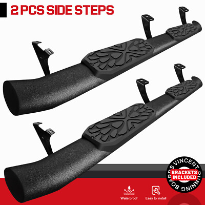 FOR 2010-2024 TOYOTA 4 Runner 3.5  Step Curved Running Boards Black Nerf Bars