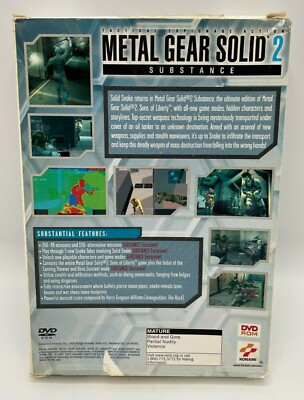 KONAMI METAL GEAR SOLID 2 SUBSTANCE PC DVD ROM 2003 w/Gate Fold