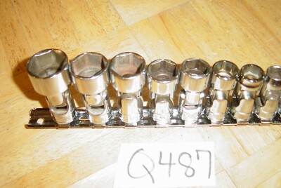 SNAP-ON TOOLS 9 PIECE 3/8 DRIVE SAE. SWIVEL SHORT SOCKET SET 5/16  