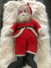 Vintage Rubber Face Santa Claus Rushton Company Large 36" Tall 1950s