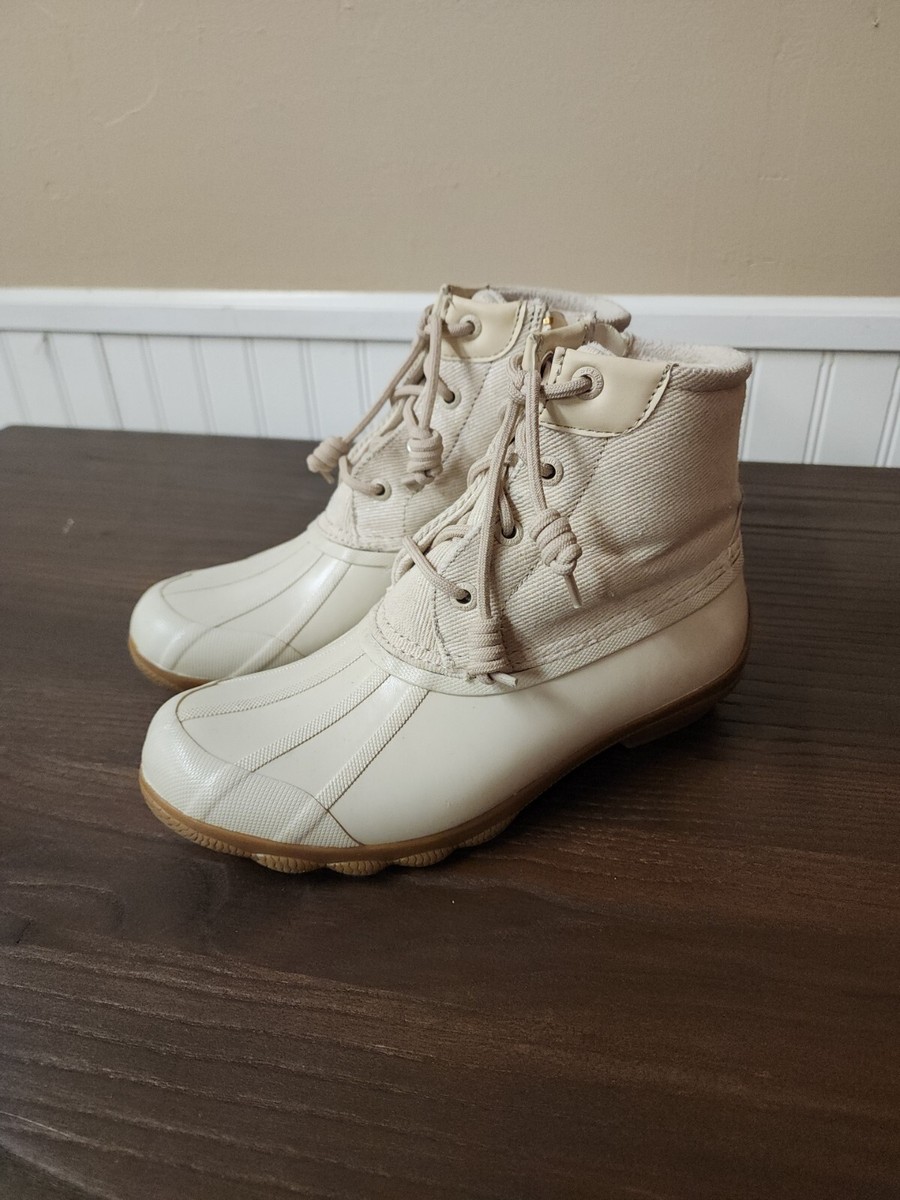 beige sperry duck boots
