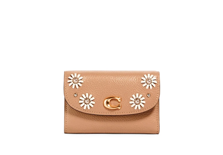 COACH Remi Medium Envelope Wallet w Whipstitch Daisy Applique 2622 228 NWT