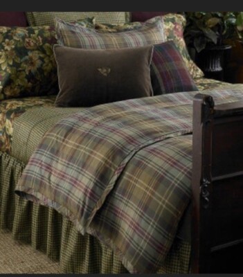 NEW Ralph Lauren Queen Blanket Wool Plaid 90 x 90'' Purple Brown Green EDGEFIELD
