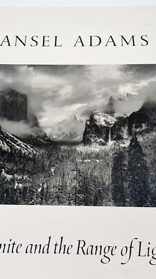 ANSEL ADAMS Rare OOP 1981 B&W Halftone Poster YOSEMITE AND