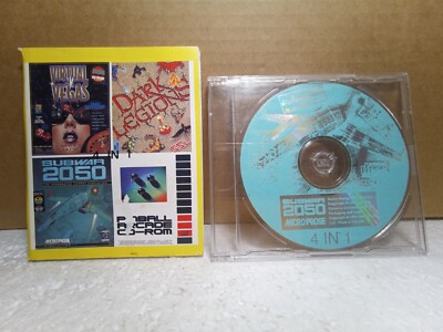 1996 PC Game 4-in-1 CD-ROM Subwar 2050 Dark Legions Virtual Vegas Pinball Arcade