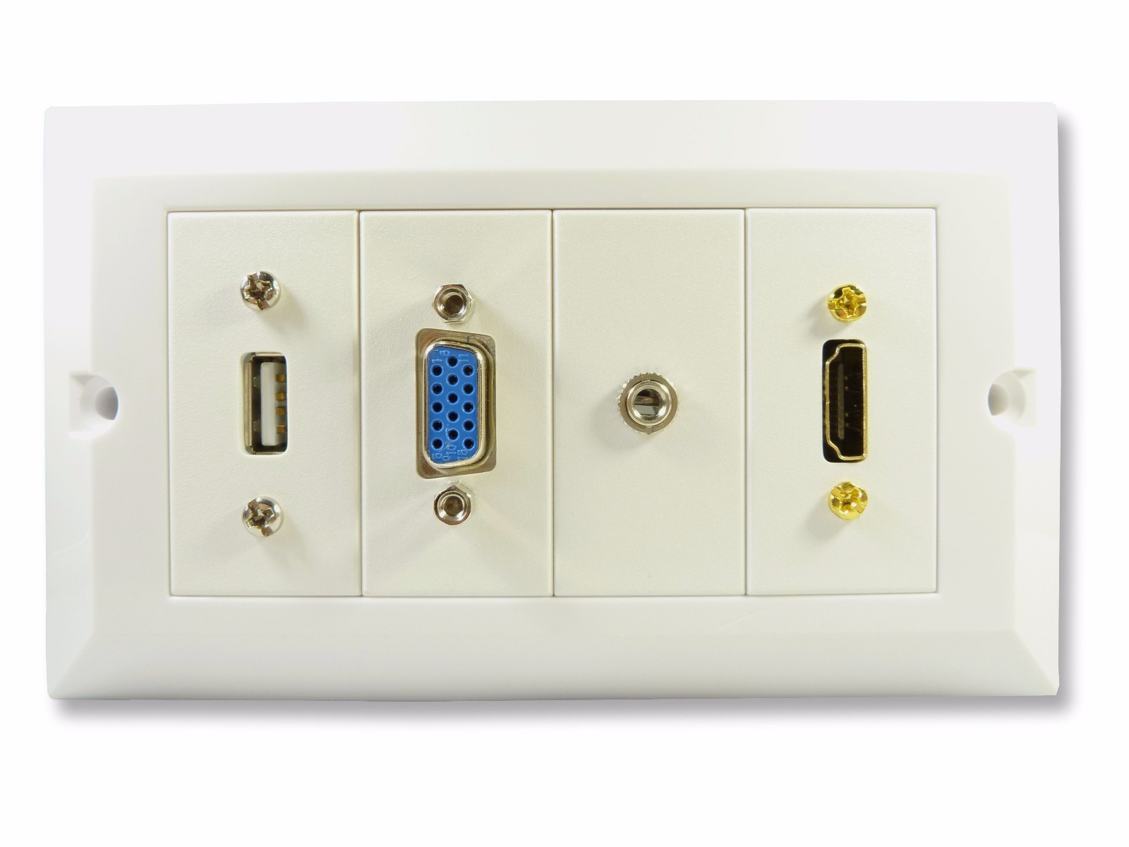 HDMI Wall Plate - With VGA 3.5mm Jack, USB Socket Computer Faceplate