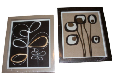 Cocalo Pewter Collection 2-Piece Framed Wall Art Nursery Decor Baby Room NEW