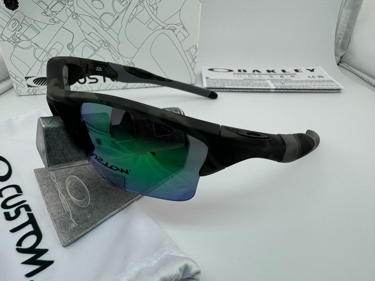 OAKLEY HALF JACKET 2.0 CUSTOM MATTE BLACK CAMO JADE GREEN OAKLEY HALF JACKET 2.0 CUSTOM MATTE BLACK CAMO JADE GREEN