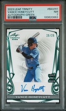 2023 Leaf Trinity AUTO Green 25/25 VANCE HONEYCUTT North Carolina Heels PSA 7