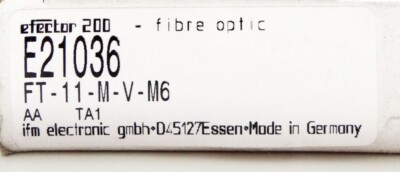 ifm Efector200 E21036 FT-11-M-V-M6 Fibre Optics Lichttaster -unused/OVP-