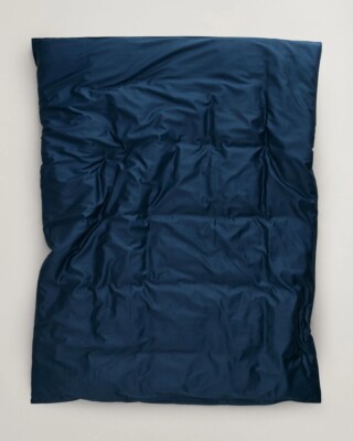 Neu GANT Marineblau Satin Gekämmte Baumwolle 340 Fadenzahl Doppel Bettbezug 