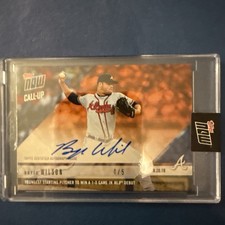 2018 Topps Now Bryse Wilson Auto Youngest Starting Pitcher to Win Game Debut