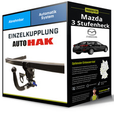 Abnehmbare Anhängerkupplung für MAZDA 3 Stufenheck 13- Typ BM Auto Hak NEU