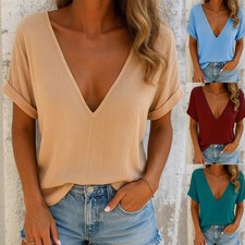 New Solid-color Multi-color Womens Tops T-shirts