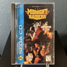 Midnight Raiders (Sega CD, 1994) Complete in Box CIB Jewel Case Cover Off Hinge