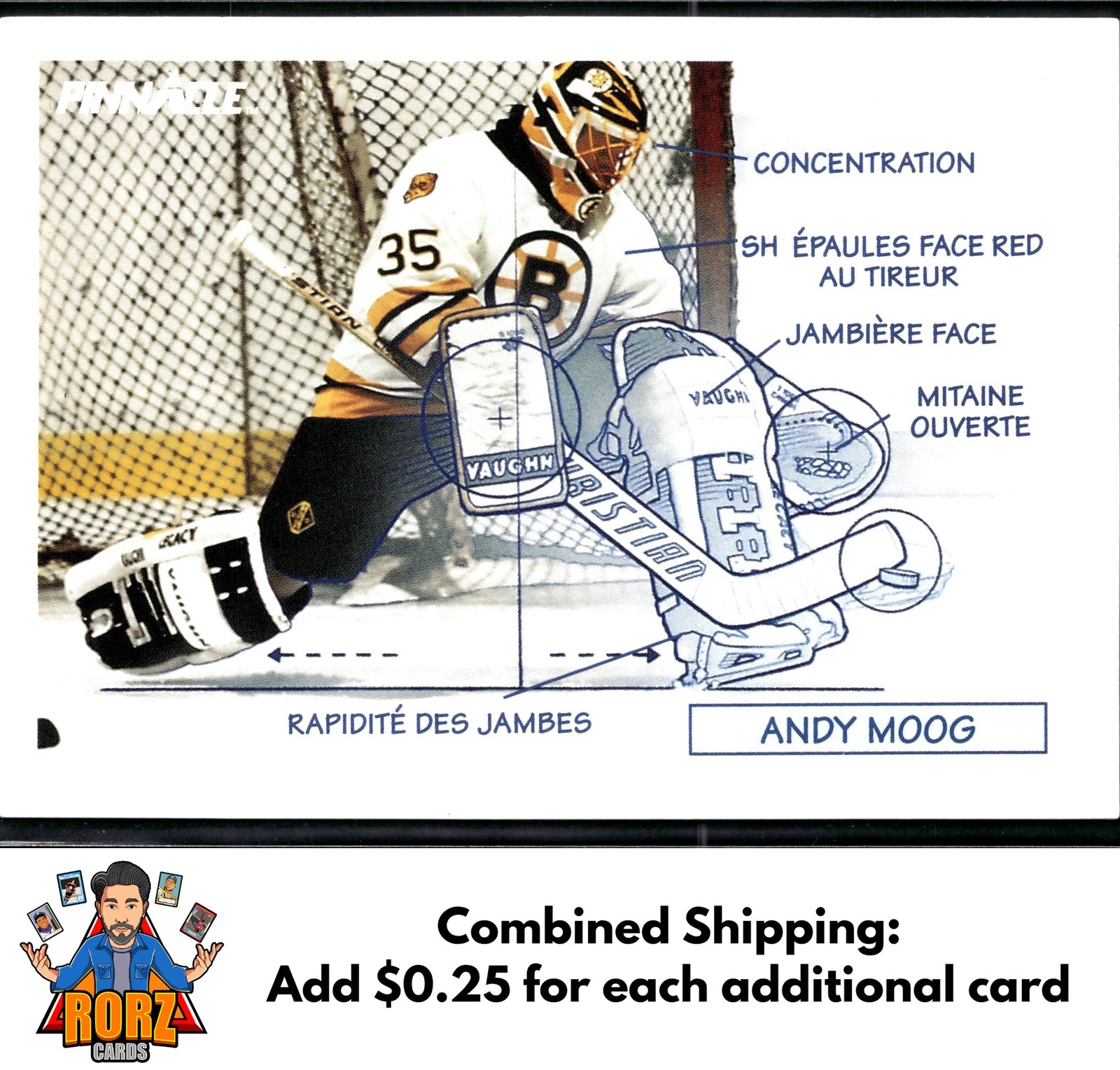 Andy Moog 1991-92 Pinnacle French #379 Boston Bruins