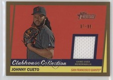 2016 Heritage High Number Clubhouse Collection Relics Gold 7/99 Johnny Cueto 0o9