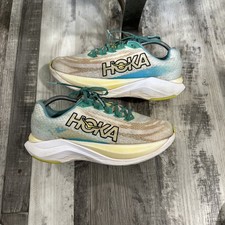 Hoka One One Men  s Mach X 1141450 WBGL White Running Shoes Teal Size 9.5D