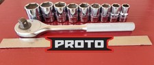  Proto Tools 12 Dr. 10pc Sae Socket Rachet Set New Sockets