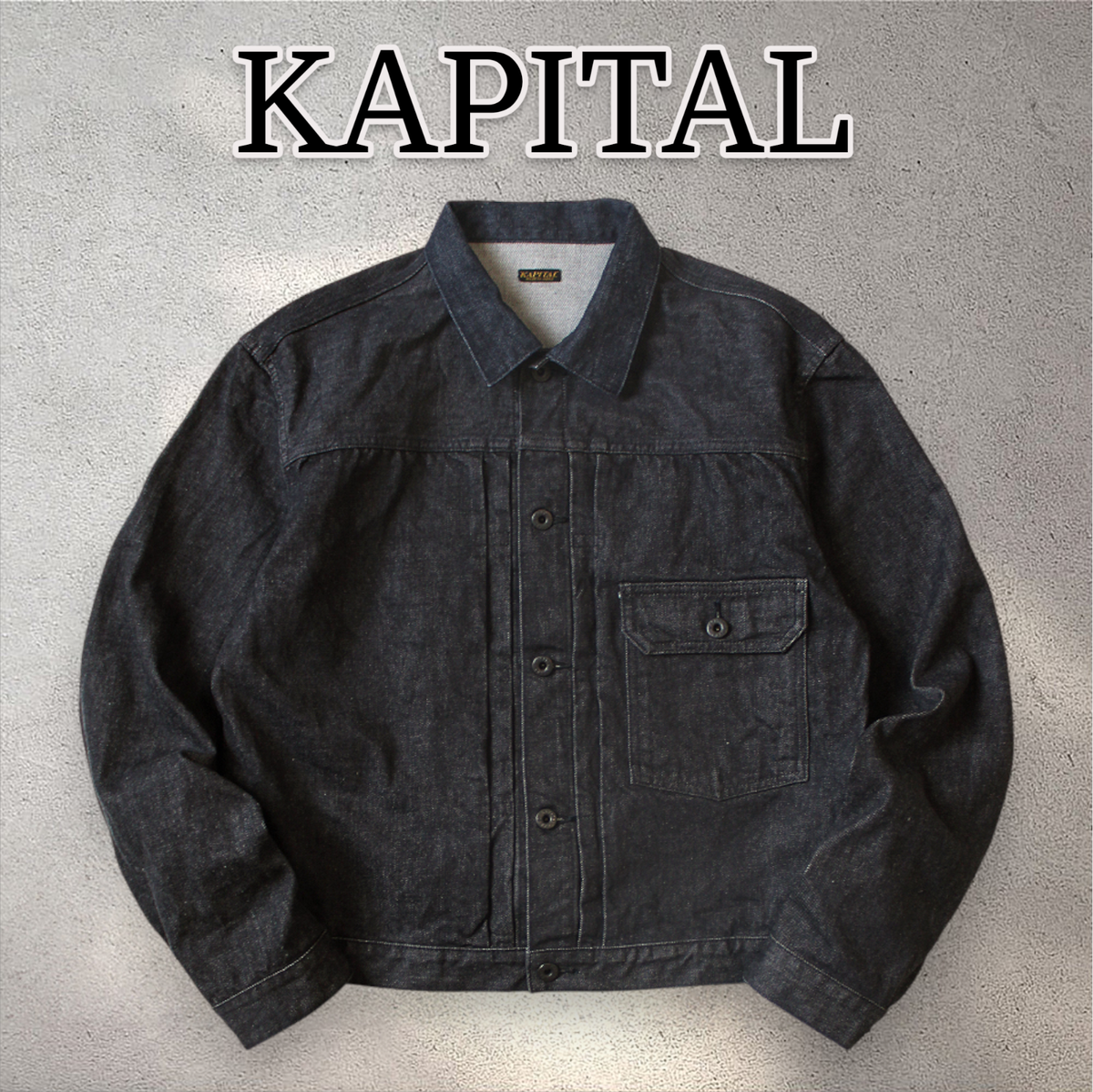 KAPITAL 14oz Black Denim 1ST jacket 100% cotton K2508LJ012 Made in
