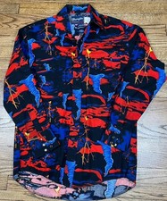 Vintage 90  s Wrangler Western Tornadoe  Lightning Pearl Snap Shirt Men  s Medium