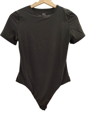 Quince Women Second Skin T-Shirt Bodysuit Clothing Black M