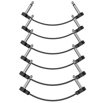 6 Pack Guitar Patch Cables, 5 Inch, 1/4'' TS Right Angle Guitar Cable, Low Profil