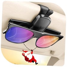 Sunglass Holder for Car Visor Clip, Car Gift for Men  Women 1 Pack Black