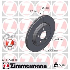 2x Zimmermann Scheibenbremse hinten A2064230900 26484964