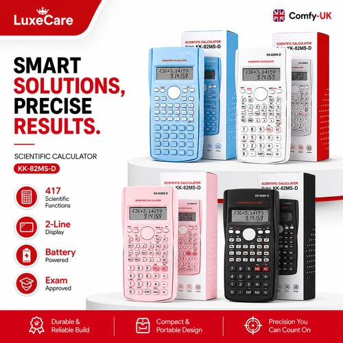 Luxecare Scientific Calculator 82MS Electronic 12-Digit Display for School Exam