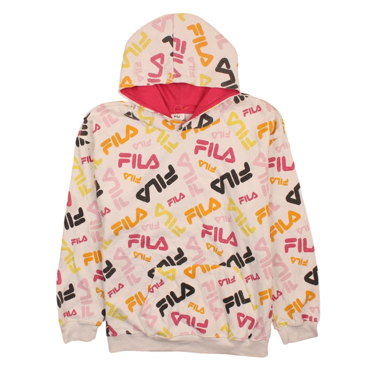 Felpa con cappuccio vintage FILA BIANCA DONNA L