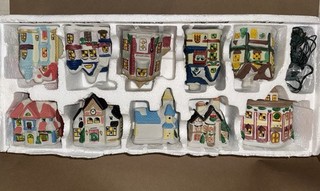 Vintage Hand Painted Christmas Village (10 Houses)