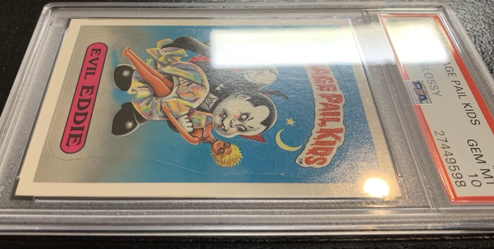 1985 Garbage Pail Kids OS1 Evil Eddie 1b PSA 10 GEM MINT-RARE GLOSSY CARD!! TWT view 7