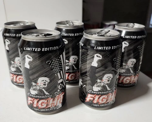 5 Conservative Dad's Fight Donald Trump Empty Beer Cans *Great for Collectors *