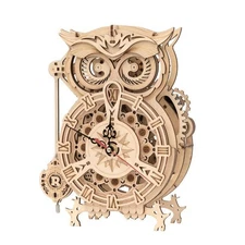 Robotime LK503 ROKR Mechanical Gears Owl Clock 3D Wooden Puzzle
