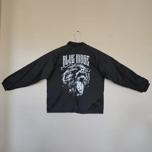 Blue Ridge Rock Festival Windbreaker Men's Large Bear Screaming Coaches Jacket image 2