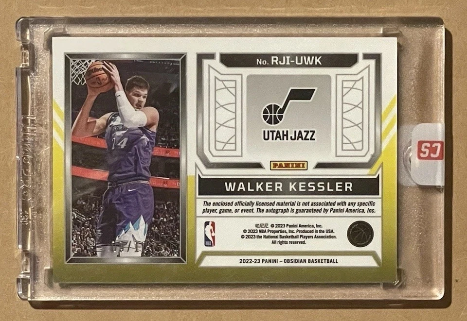 2022-23 Panini Obsidian - #RJI-UWK Walker Kessler - Electric Etch Yellow 9/10 - Image 2 of 3