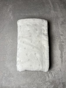 White Reversible Baby Blanket Silver Polka Dot Circles Fleece Sherpa Plush Lovey