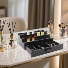 3 Tier Wood Perfume Display Stand, Perfume Storage Rack, Black Perfume Organizer