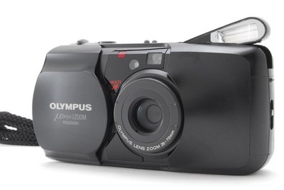 [EXC+5] Olympus μ mju Zoom Panorama Black Point & Shoot Film Camera From JAPAN