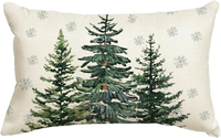 Kiefern Schneeflocken Weihnachten Kissenbezug, 30X50Cm Winter Zierkissenbezug Co