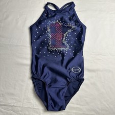 Ozone Navy Sparkles Minnesota TCT Practice Gymnastics Leotard YM