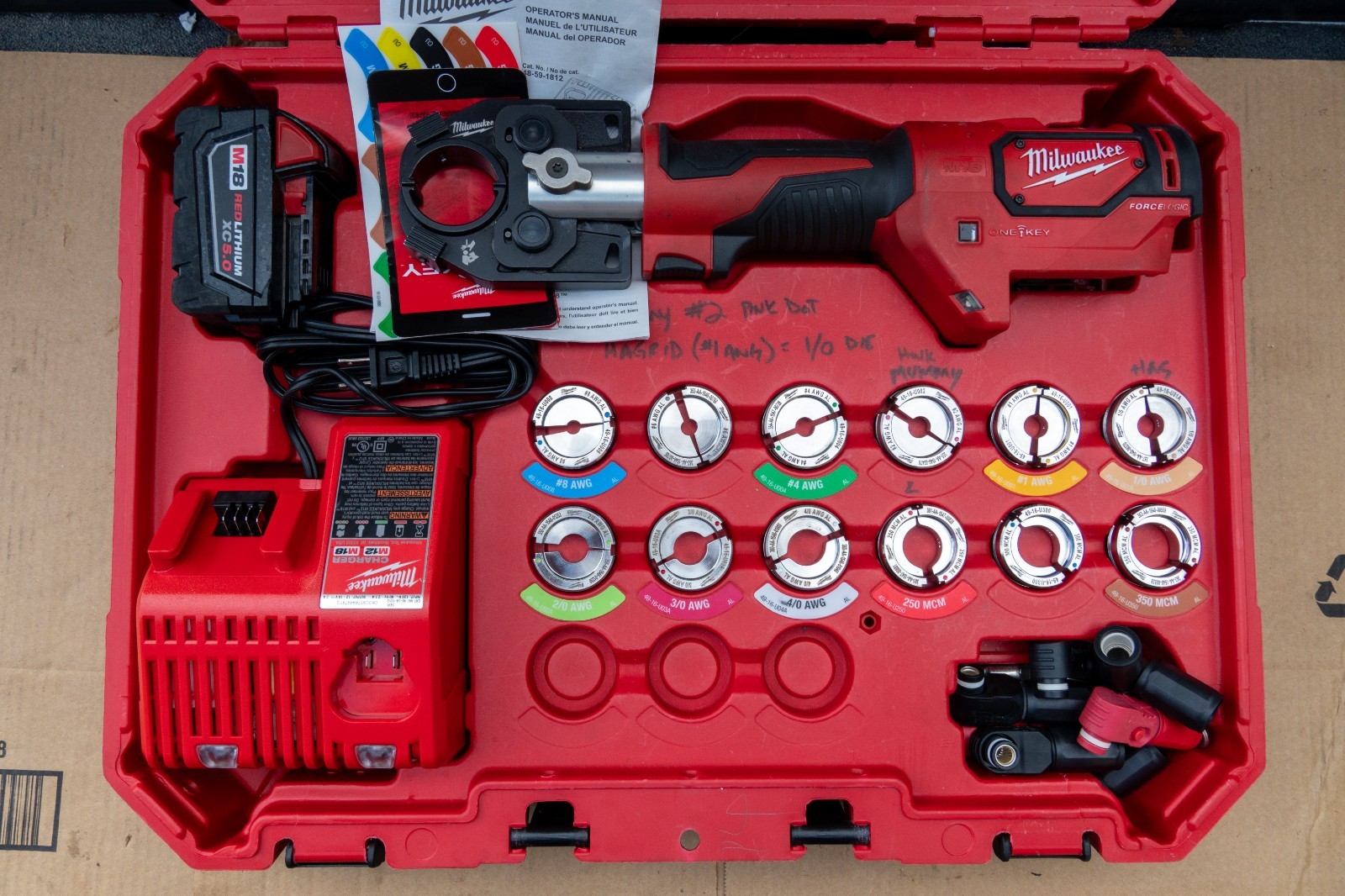 Milwaukee 2679-22 Force Logic 600 MCM Crimper & Dies 2679-22 12 Dies