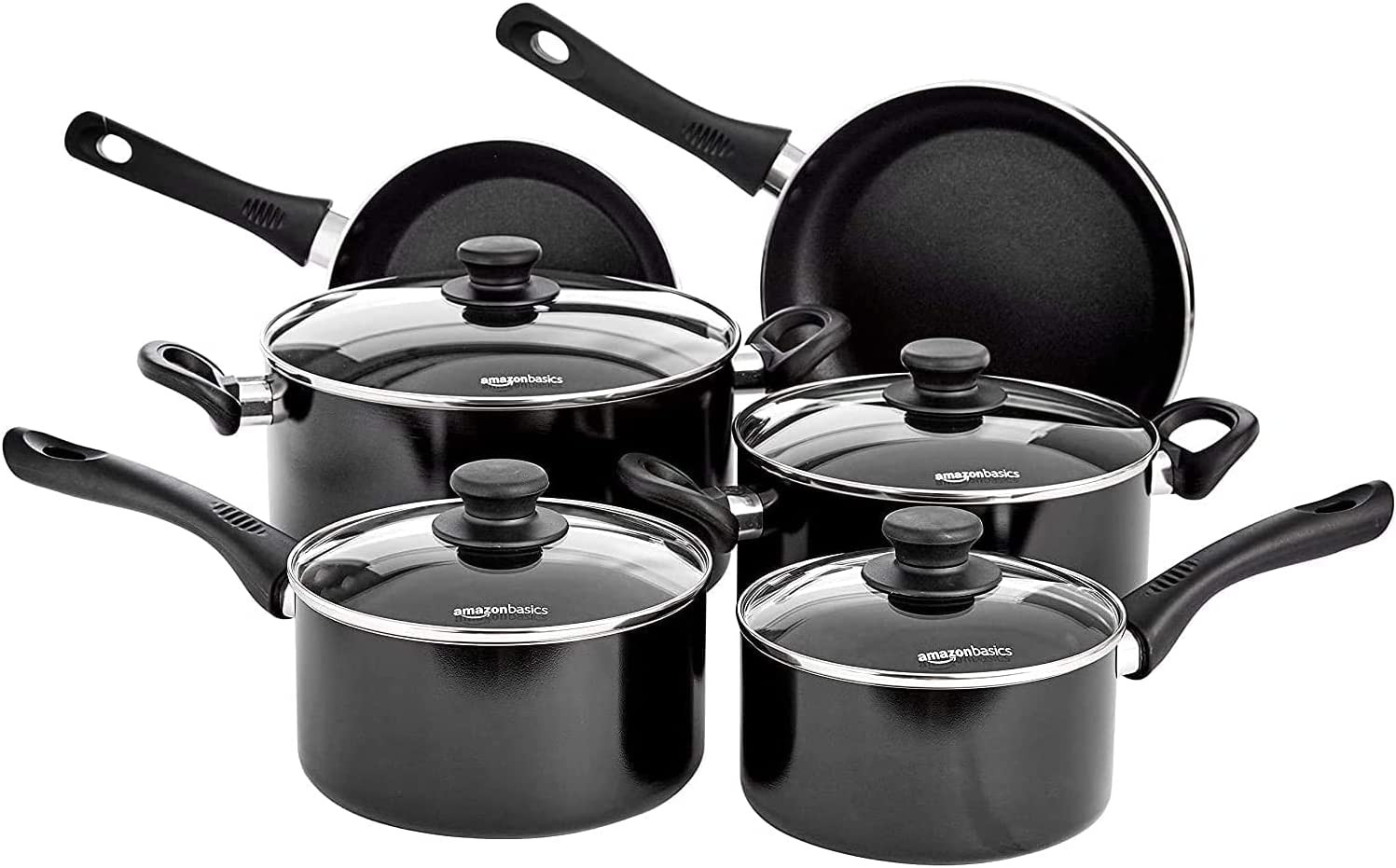 Batteria Pentole 6 Pezzi Induzione Antiaderente Alluminio Nera