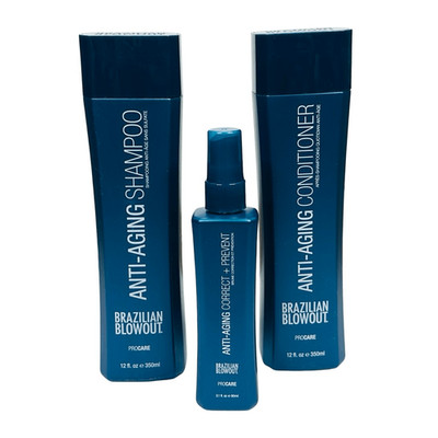 Brazilian Blowout ProCare Anti-Aging Hair Care Trio Set Shampoo Conditioner