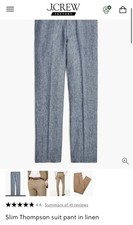 J.Crew Men Slim-fit Thompson suit pant in linen New with Tag